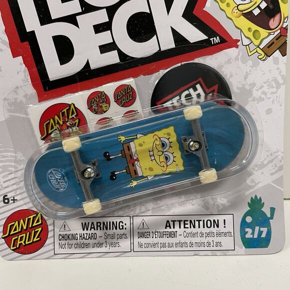 NEW 2025 TECH DECK Santa Cruz SpongeBob SquarePants Fingerboards Features 2/7 - Picture 2 of 3
